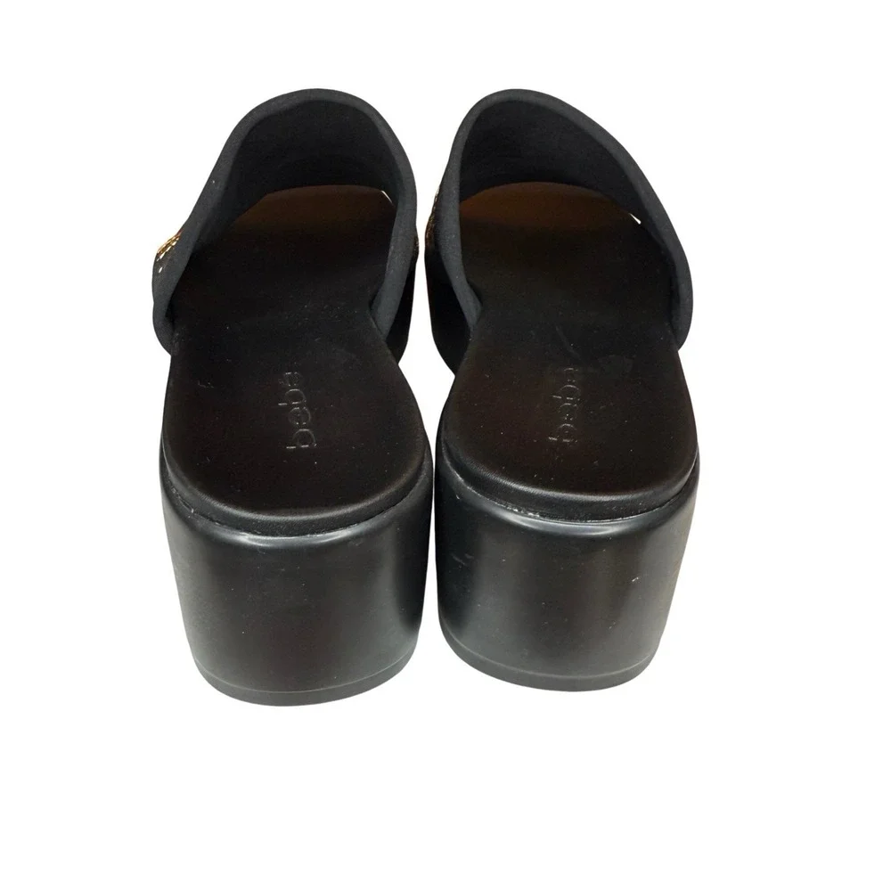 Y2K Bebe Embroidered Dragon Satin Platform Slides Sandals 2000s Rave Size‎ 8